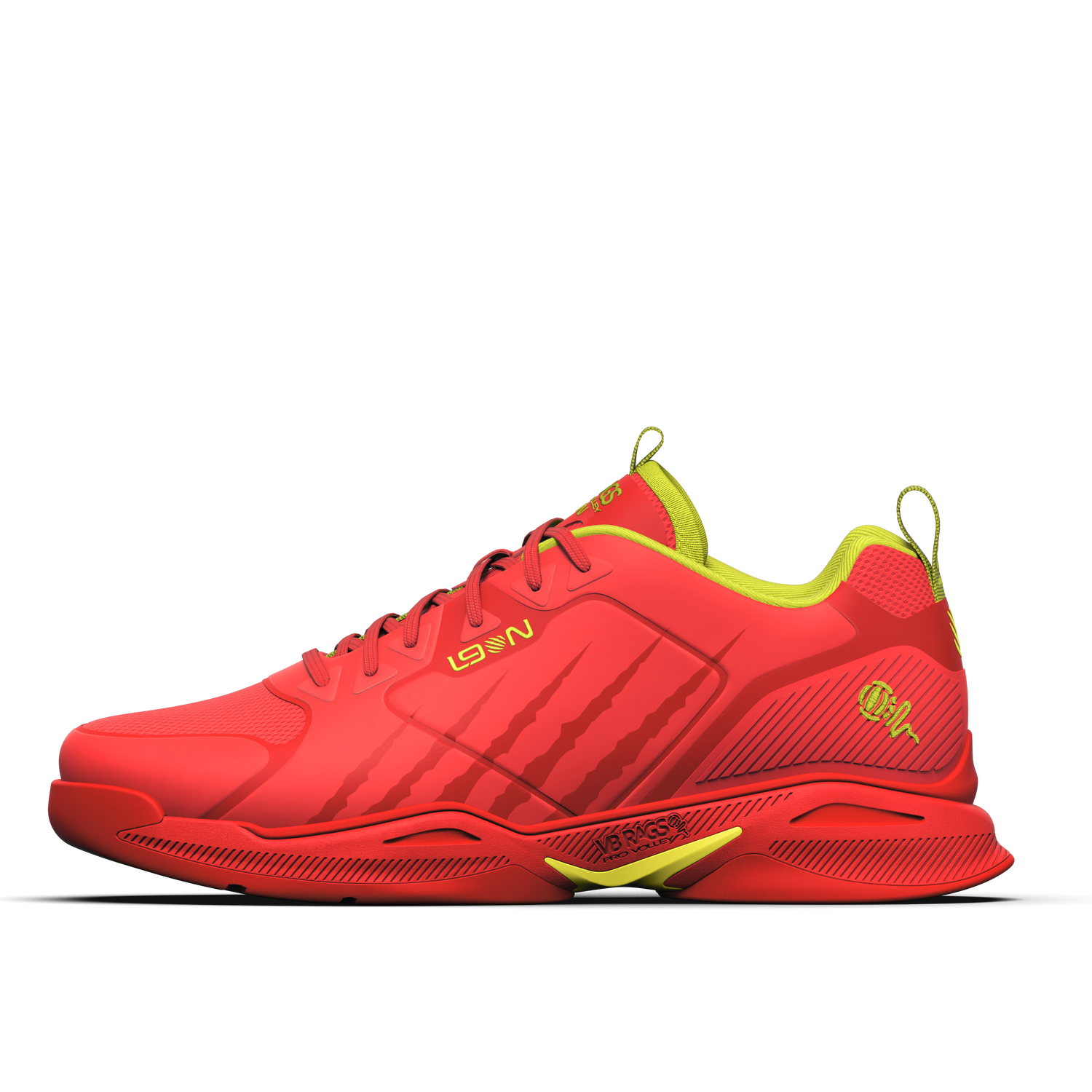 VB RAGS L9ON Volleyball Court Shoe | RED / NEON YELLOW